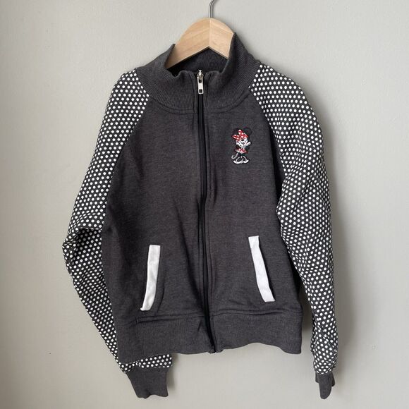 disney parks authentic Womens Full Zip Gray Sweat Jacket Size XS 17in Pit To Pit - Picture 1 of 6